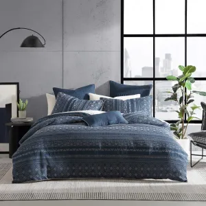 Orlando Indigo Quilt Cover Set by Logan and Mason Platinum