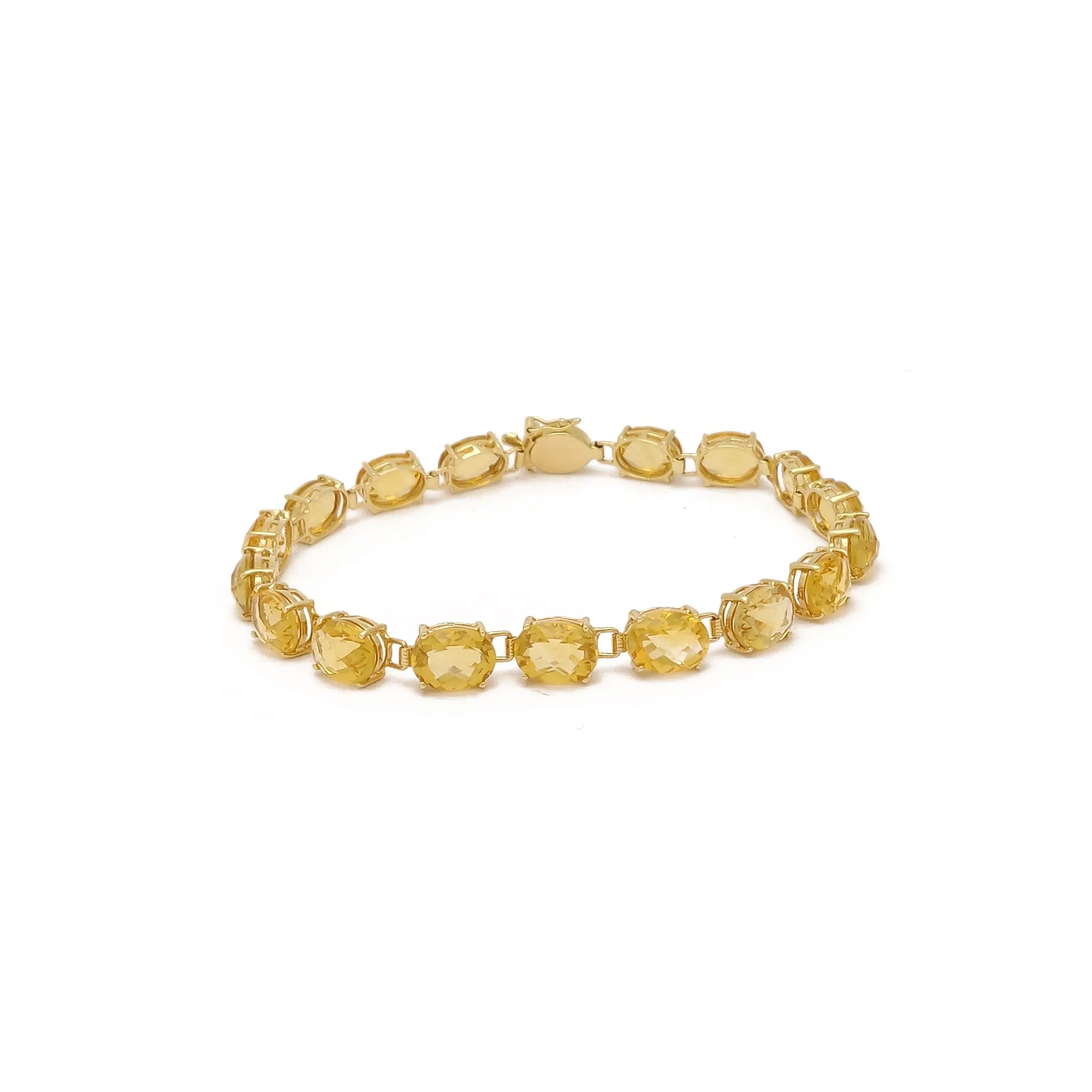 Oval Citrine Tennis Bracelet (14K)