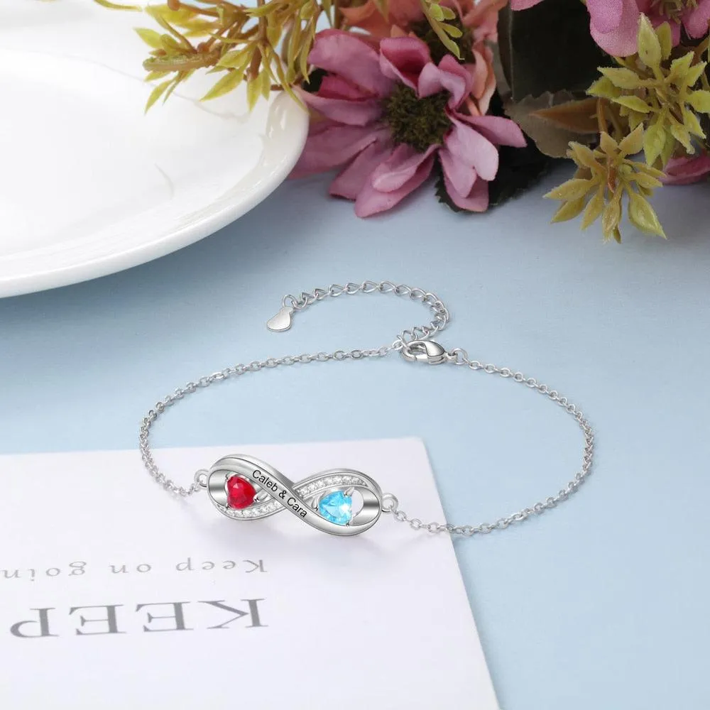 Personalized Engraved Infinity Bracelet Infinity Charm Engraved Bracelet for Women