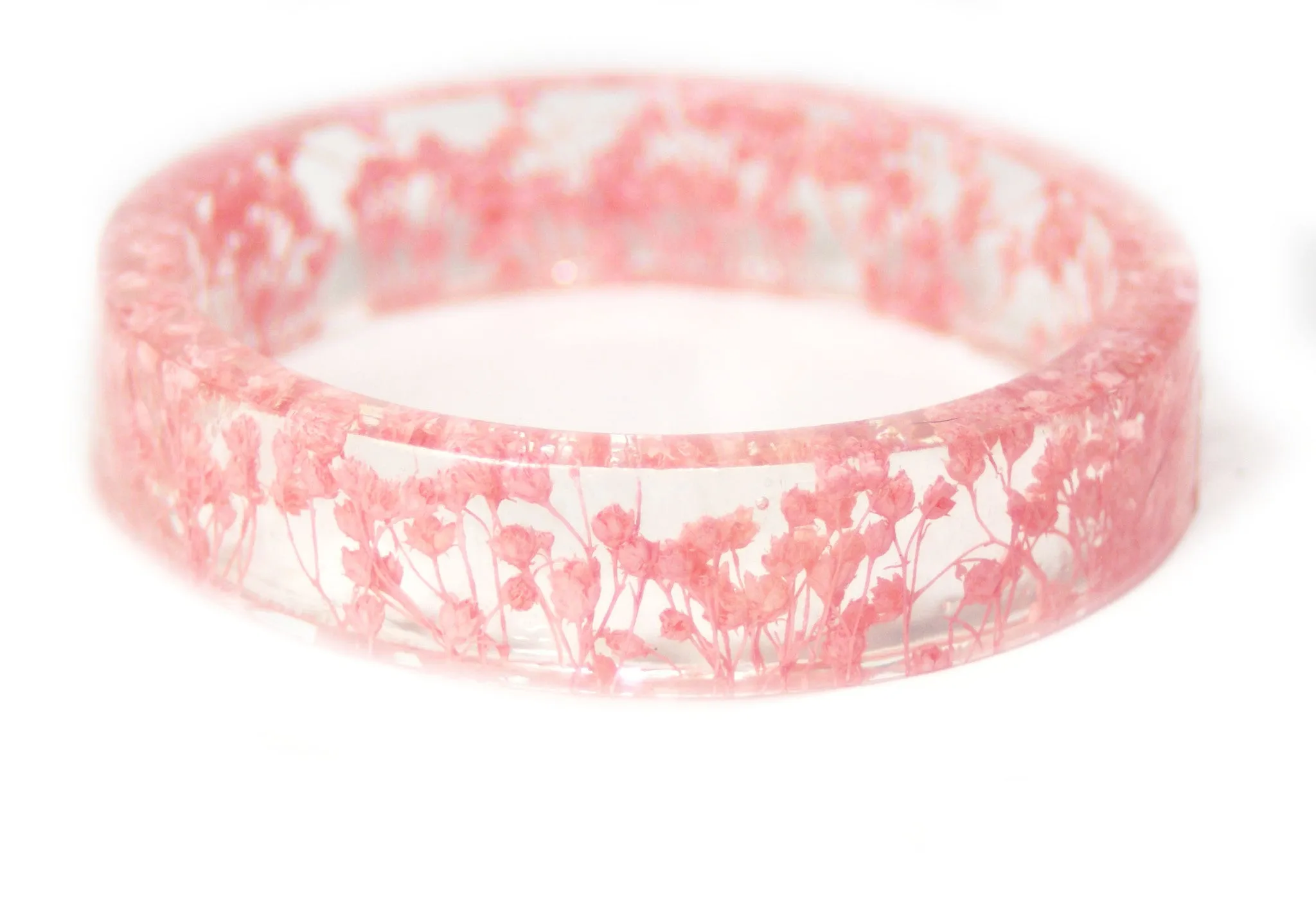 Pink Flower Resin Bracelet