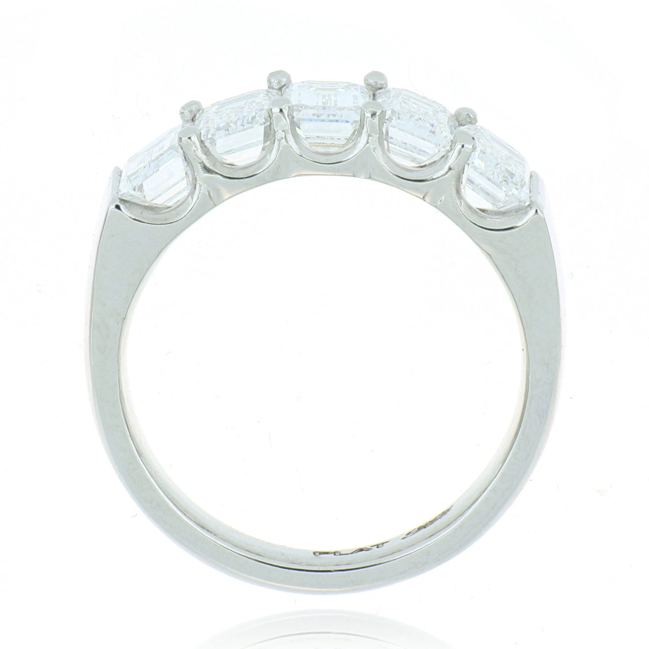 Platinum Emerald Cut Diamond Anniversary Ring