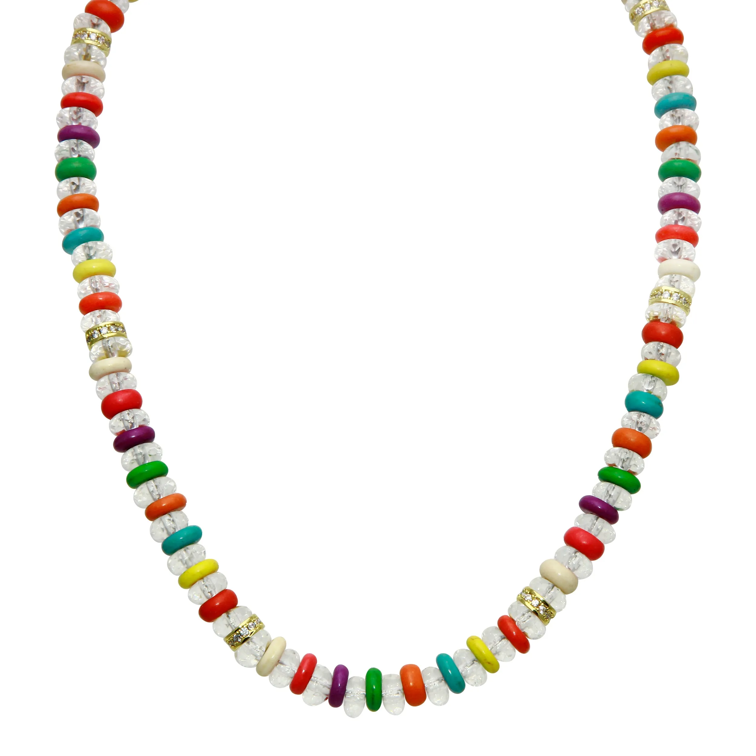 Rainbow Clear Pukka Necklace