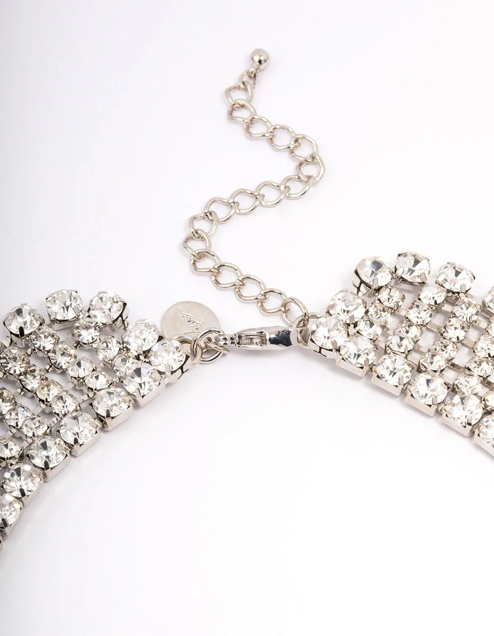 Rhodium Cup Chain Statement Necklace