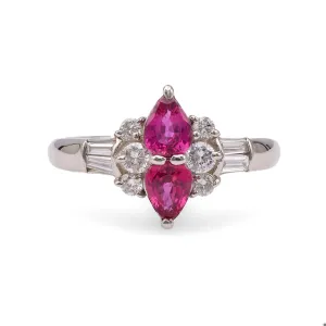 Ruby and Diamond Platinum Ring