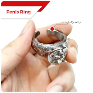 Sure, a suitable optimized title for this e-commerce product could be: Stainless Steel Male Cock Ring for Enhanced Sensation.