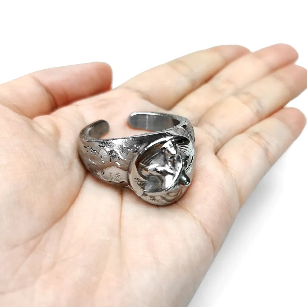 Sure, a suitable optimized title for this e-commerce product could be: Stainless Steel Male Cock Ring for Enhanced Sensation.