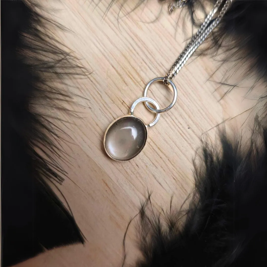 Shimmery Moonstone Pendant – Petite Sterling Silver Jewelry for Elegant Gifting