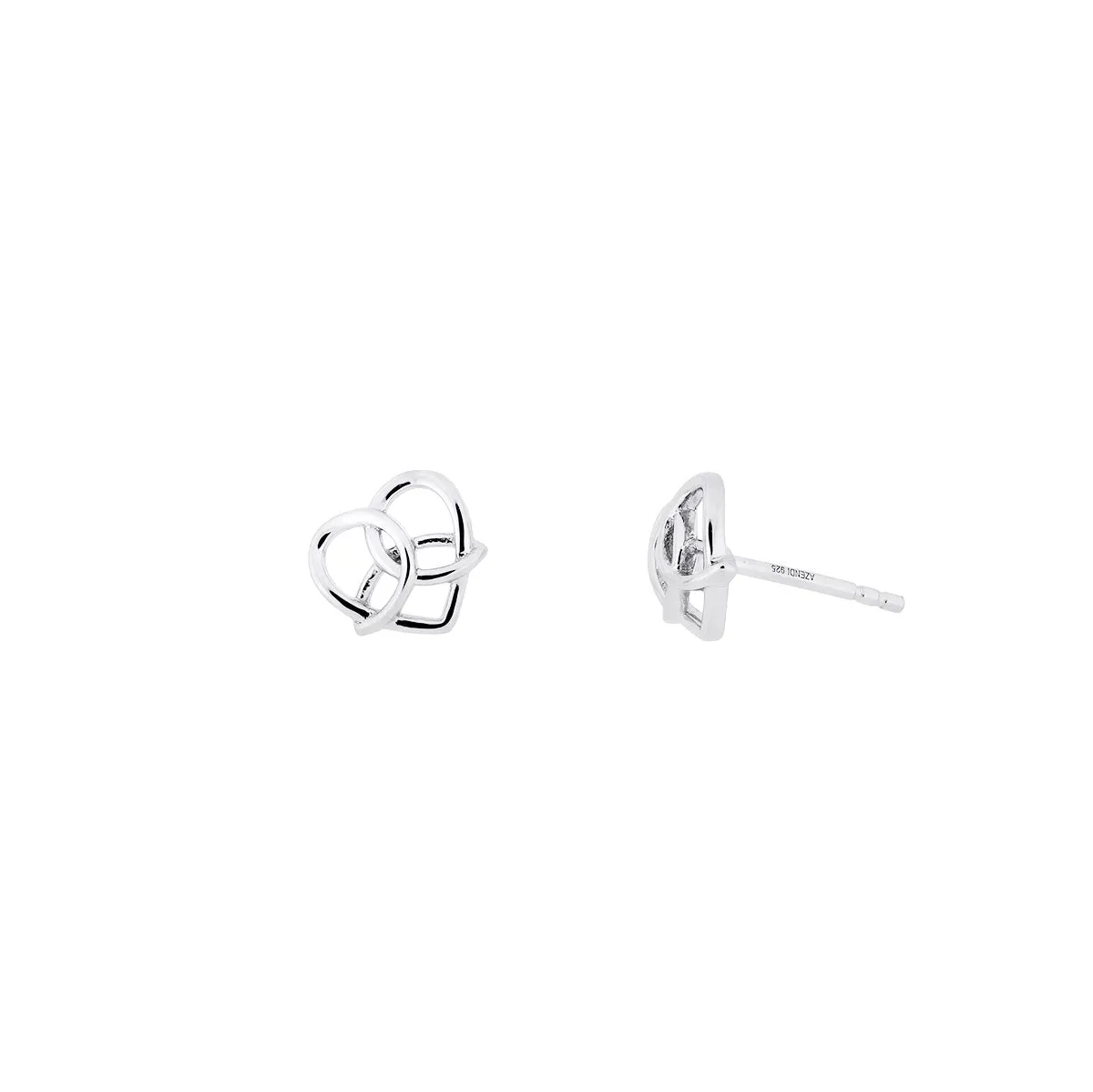 Silver Celtic Trinity Heart Studs