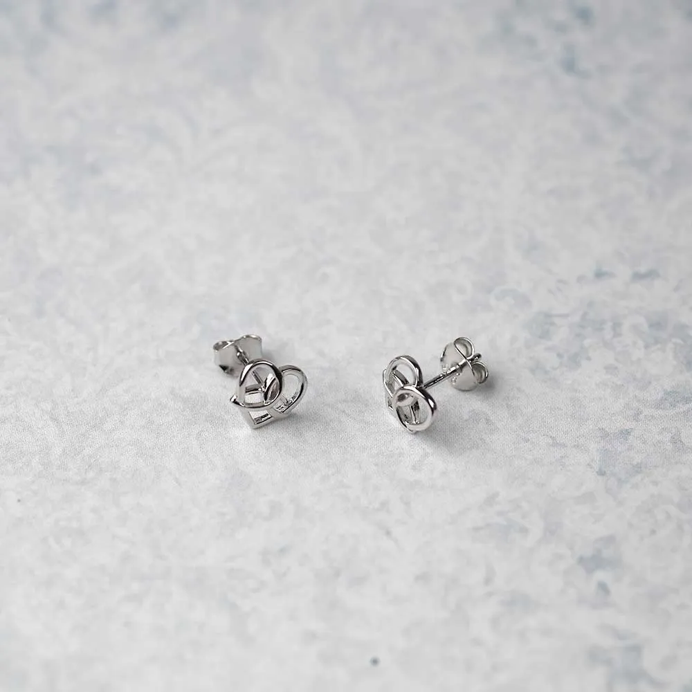 Silver Celtic Trinity Heart Studs