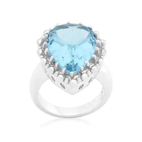 Solitaire Blue Topaz Cocktail Ring