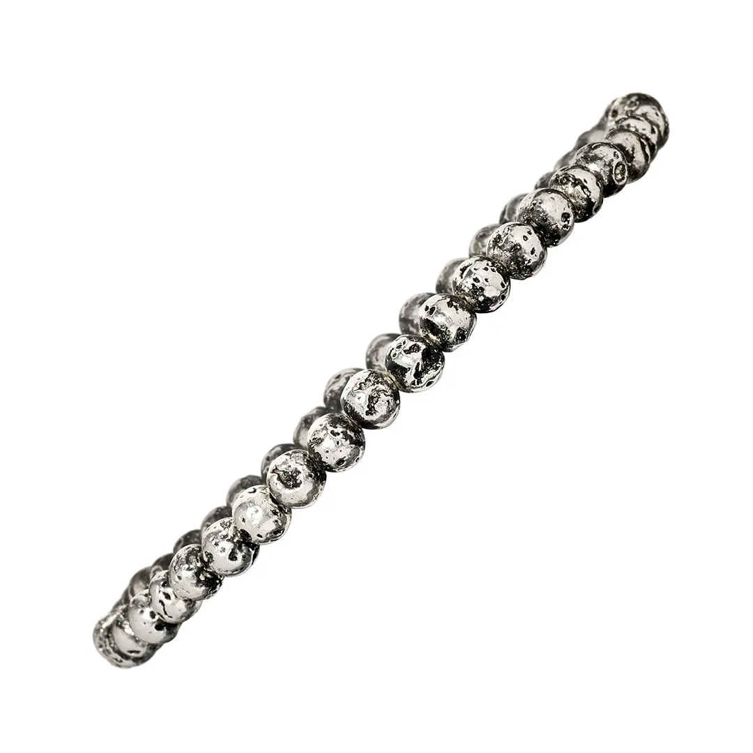 Sterling Lava Bead Flex Bracelet