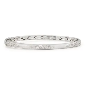 Sterling Silver Bangle with White Topaz