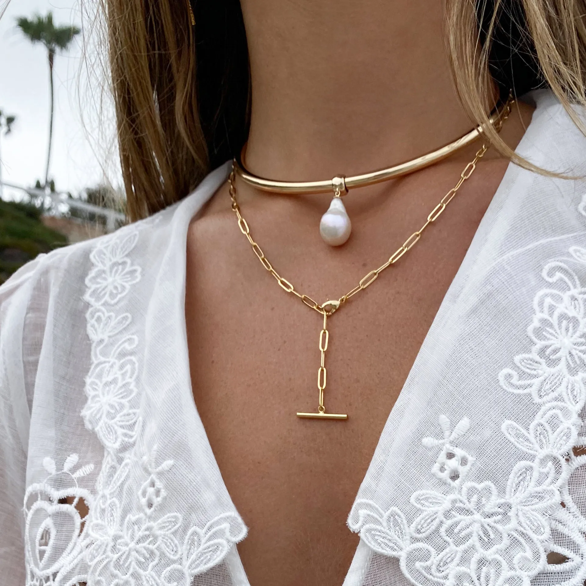 Talia Pearl Choker Necklace