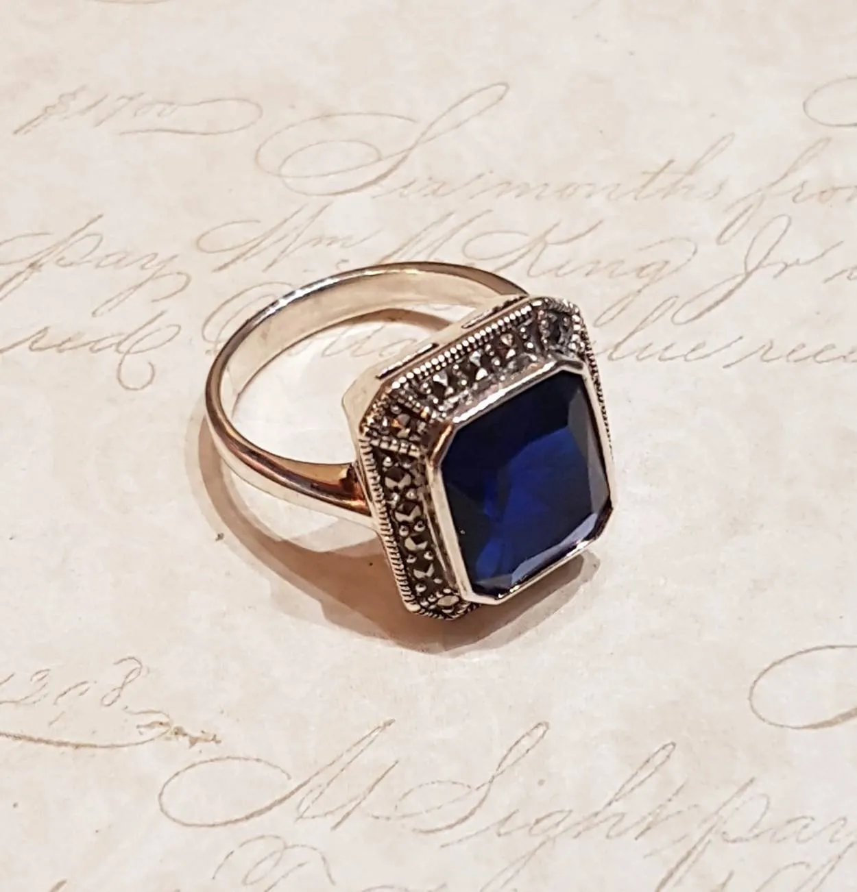 The Queen Solitaire Ring in Sapphire Blue Zircon