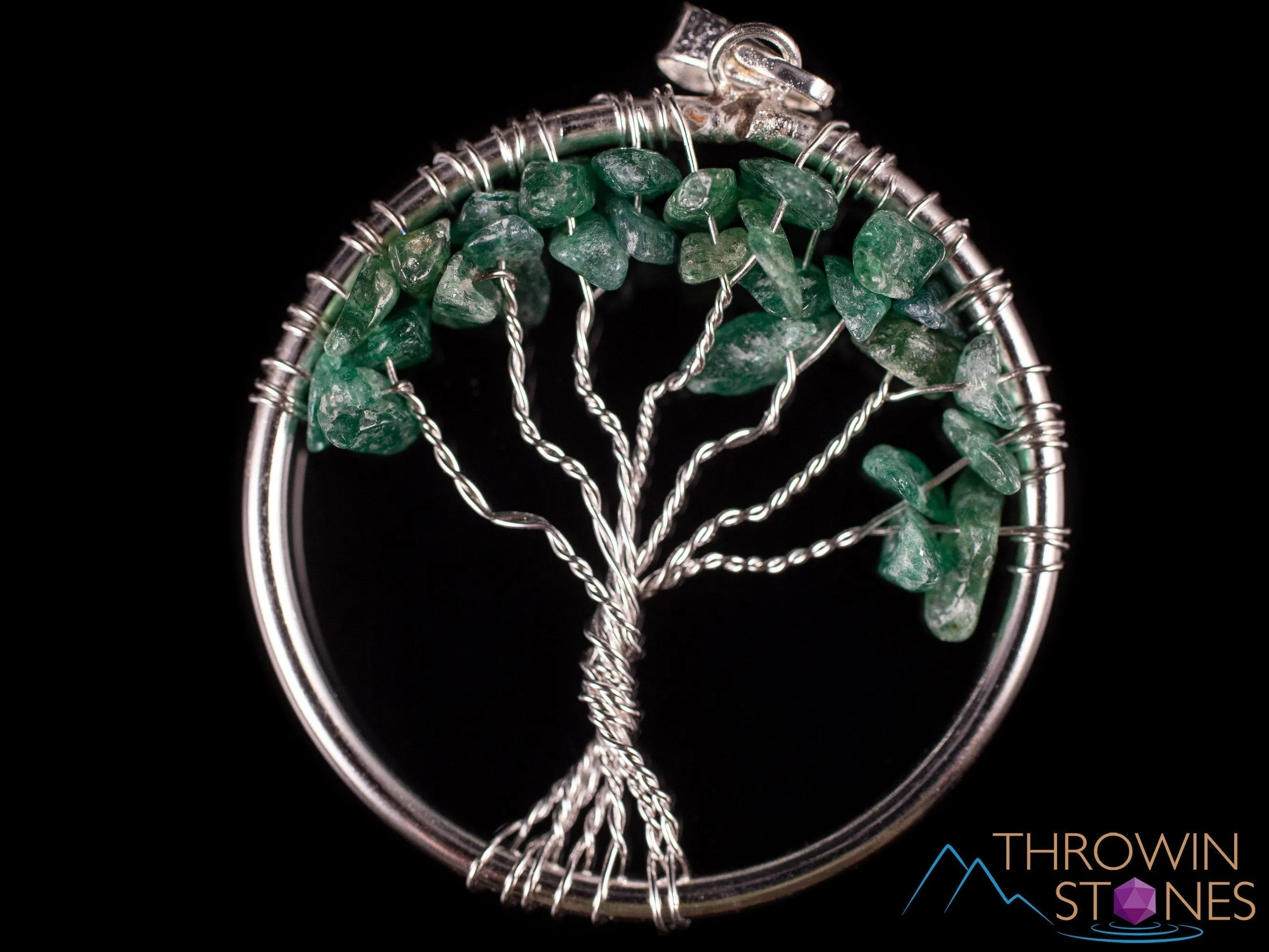 Tree of Life Pendant, Crystal Pendant - AVENTURINE, SODALITE, MOONSTONE - Handmade Jewelry, Wire Wrapped Jewelry, E2002