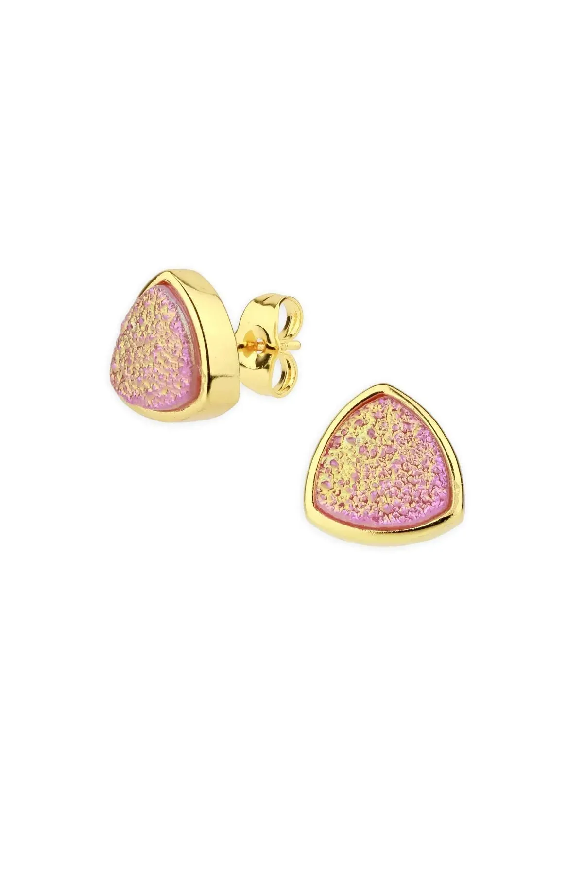 Triangle Stud Druzy Earrings