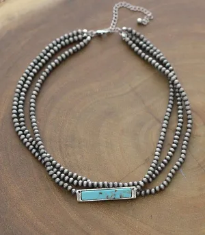 Turquoise bar Navajo choker