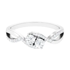 Two Stone Cubic Zirconia Infinity Engagement Ring