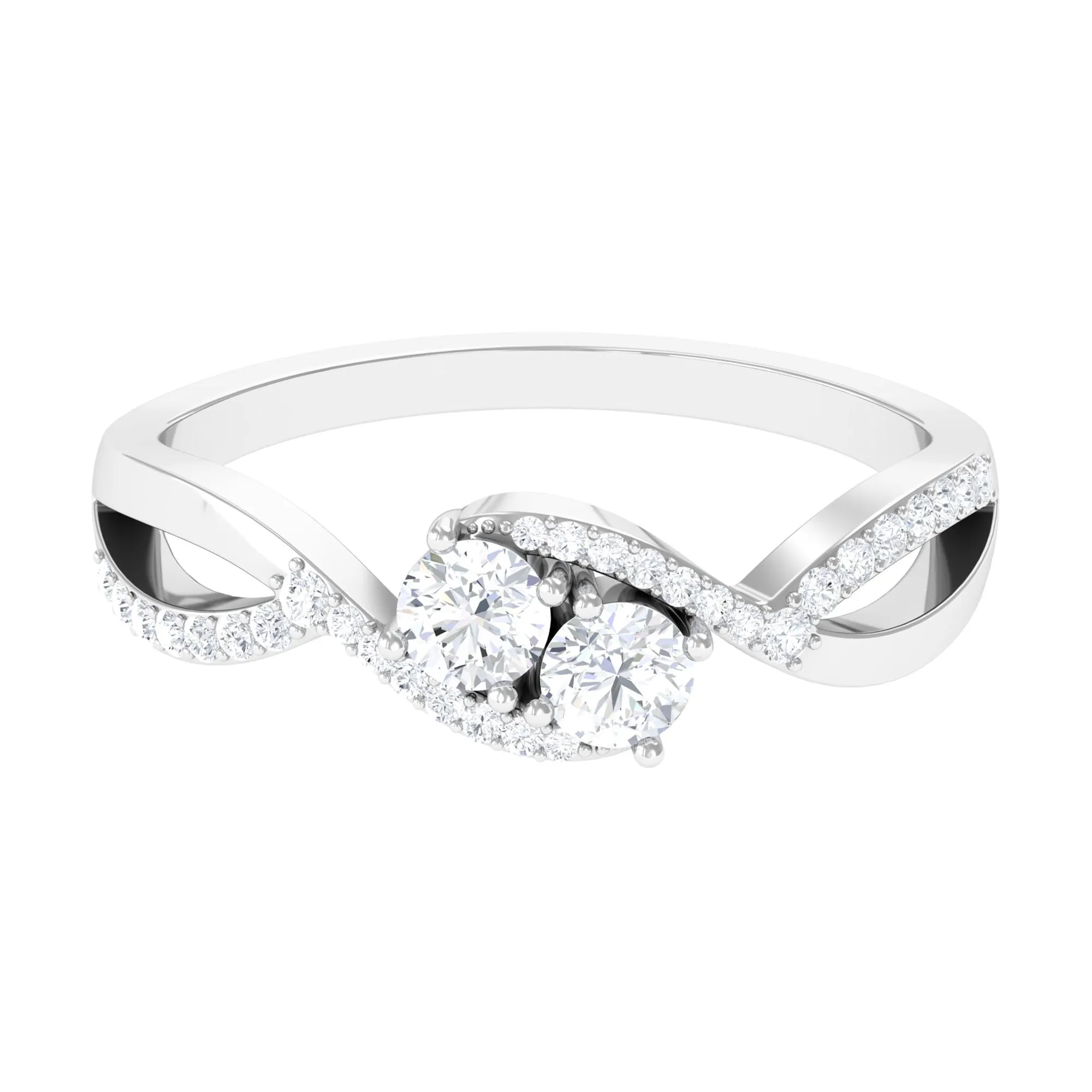 Two Stone Cubic Zirconia Infinity Engagement Ring