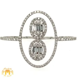 VVS/vs high clarity diamonds set in a 18k White Gold Floating Ovals Ladies' Two-Finger Diamond Ring (VVS diamonds)