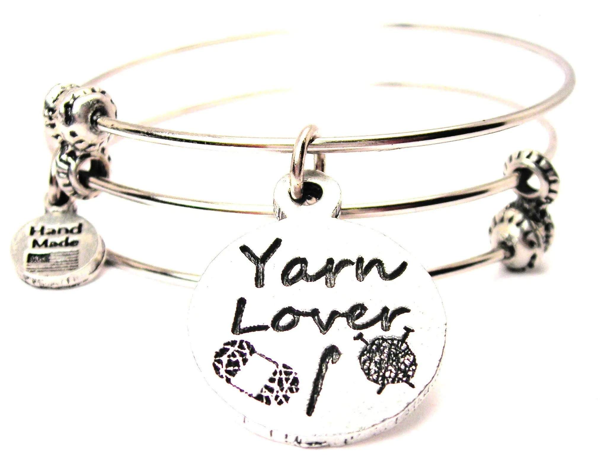 Yarn Lover Triple Style Expandable Bangle Bracelet